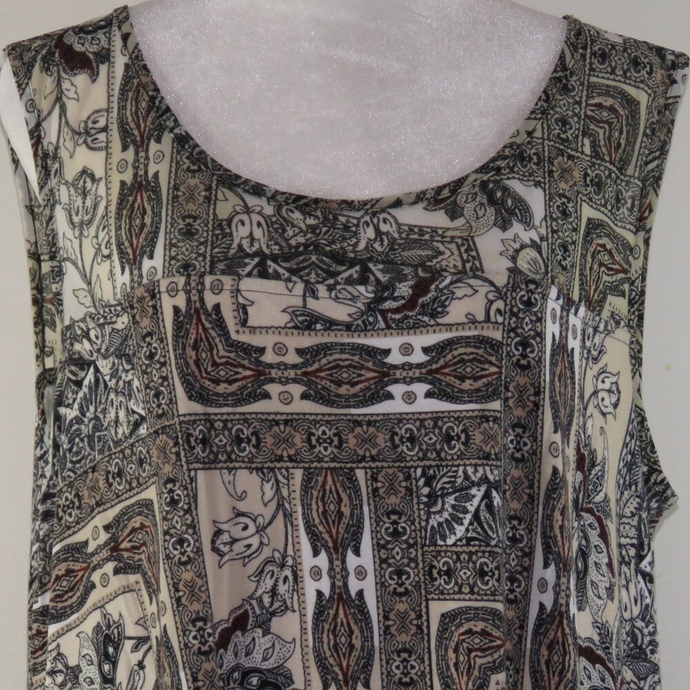 Dana Buckman Women's Floral Sleeveless Pullover Tunic Size XL (C1642)